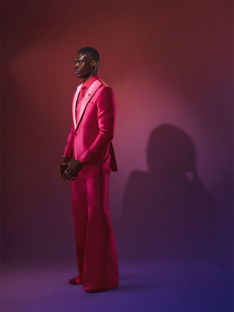 Pink Red Men Suit Set 2 Piece  - Men Formal Wear Pink ulasan dan harga