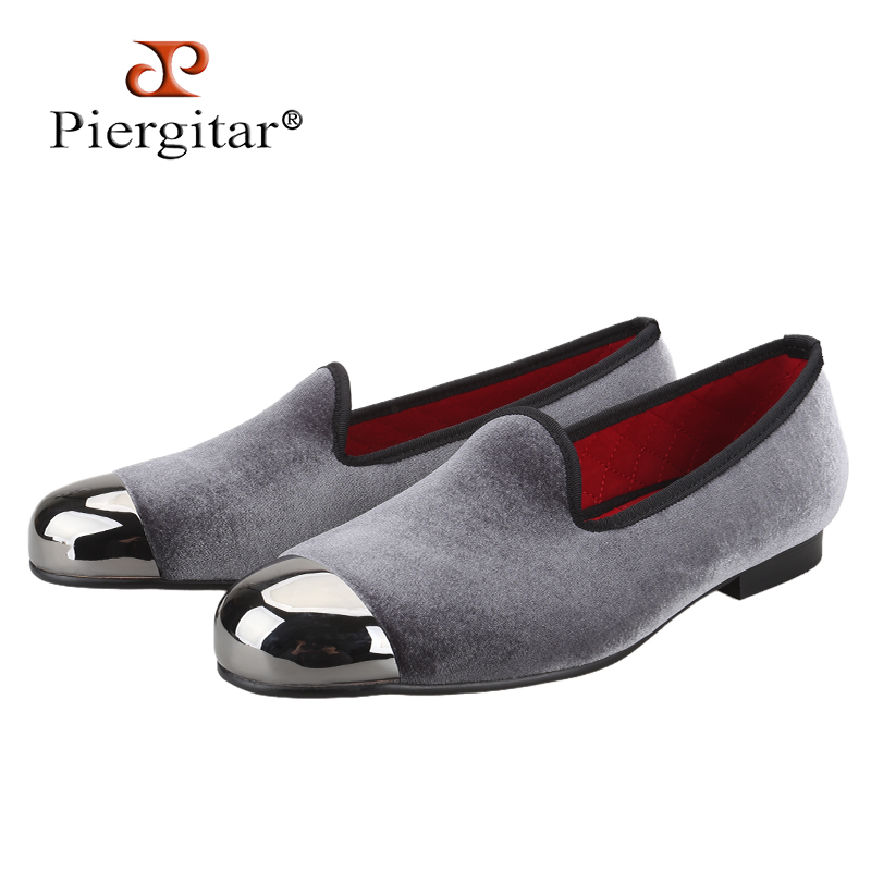 Piergitar Gray Velvet Slip-On  - Men'S Formal Wear Slippers ulasan dan harga