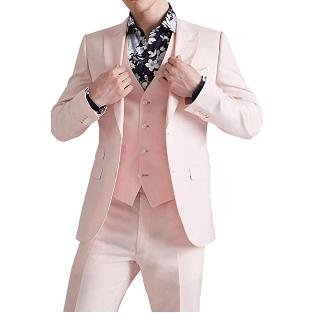 Summer Pink Suits Groom Wear S - Men Formal Wear Pink ulasan dan harga