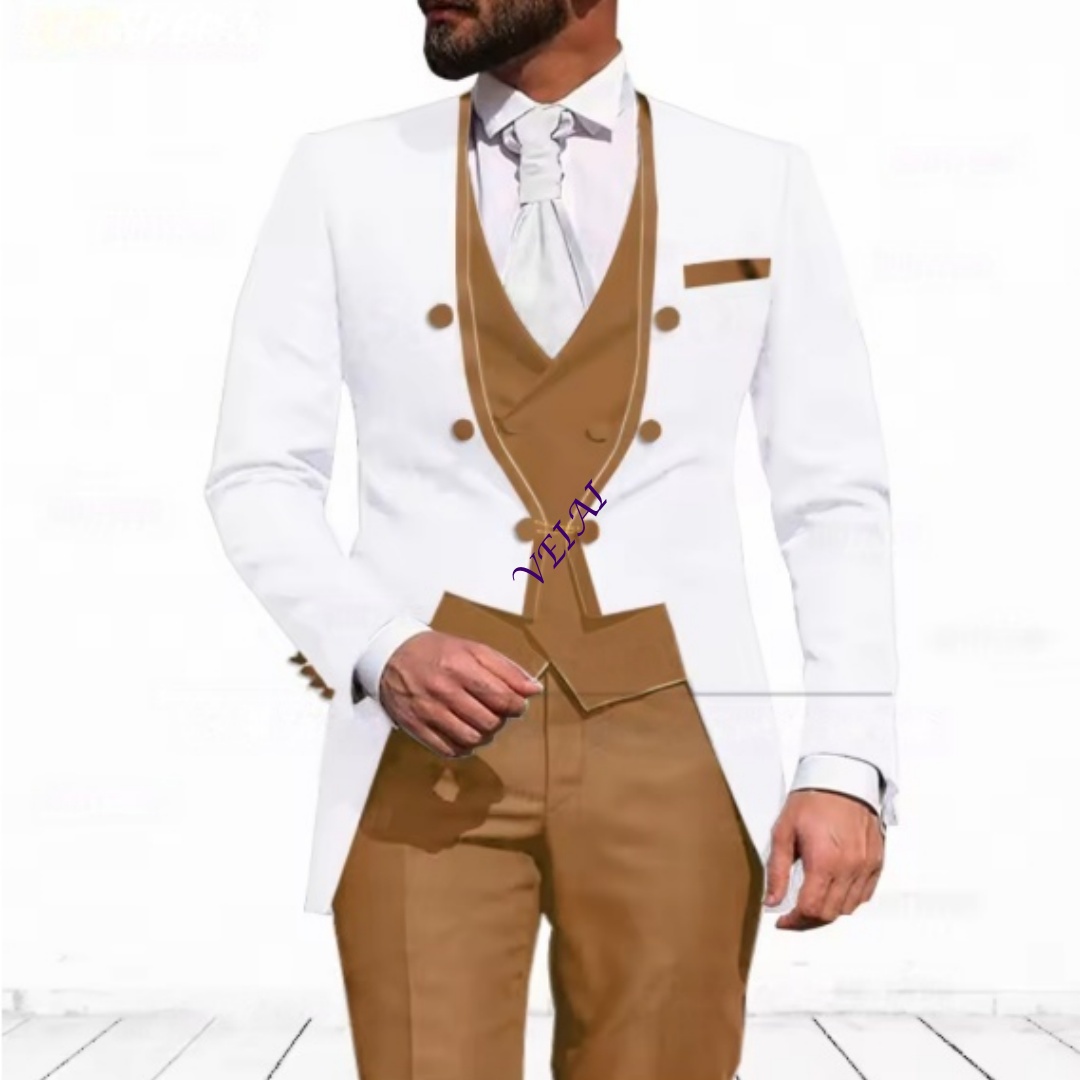 Customized Sky Blue 3-Piece Su - Elegant Formal Men'S Wear ulasan dan harga