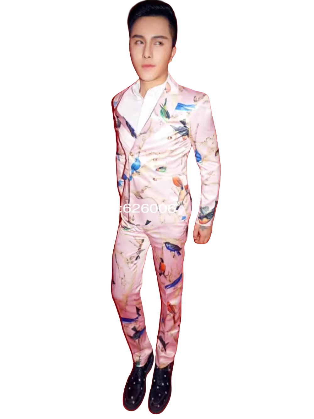 Men's Fashion Flower Pink Bird - Men Formal Wear Pink ulasan dan harga