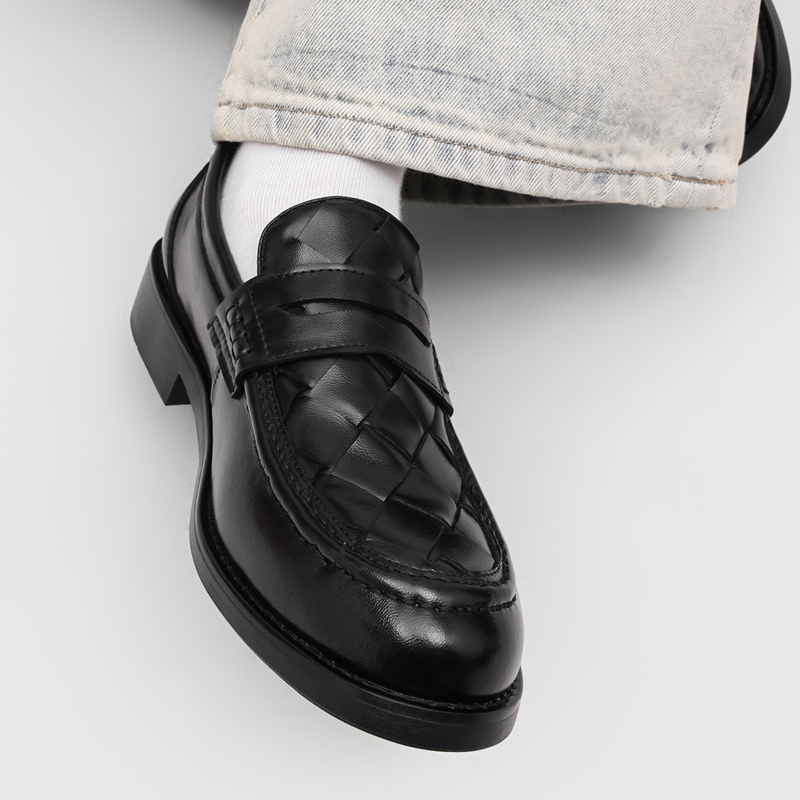 Men handmade woven penny loafe - Men Formal Wear In Summer ulasan dan harga