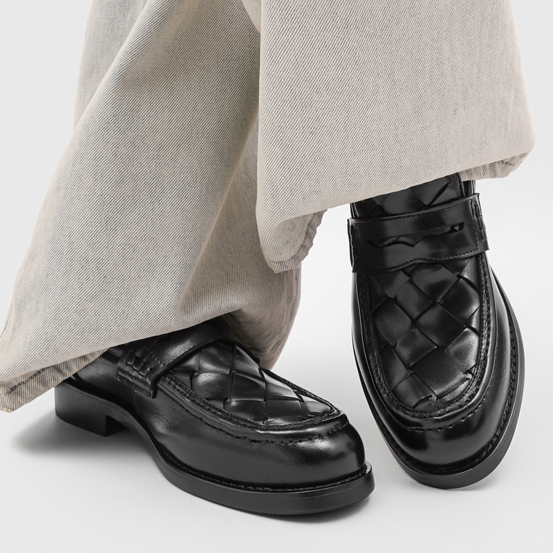 Men handmade woven penny loafe - Men Formal Wear In Summer ulasan dan harga