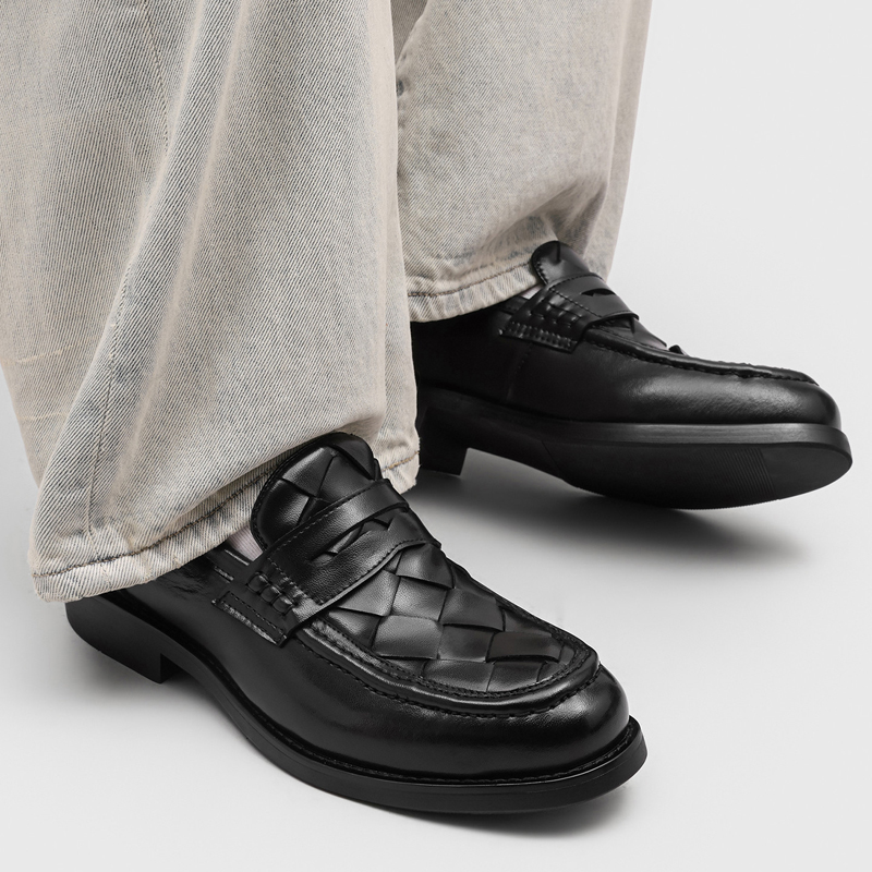 Men handmade woven penny loafe - Men Formal Wear In Summer ulasan dan harga