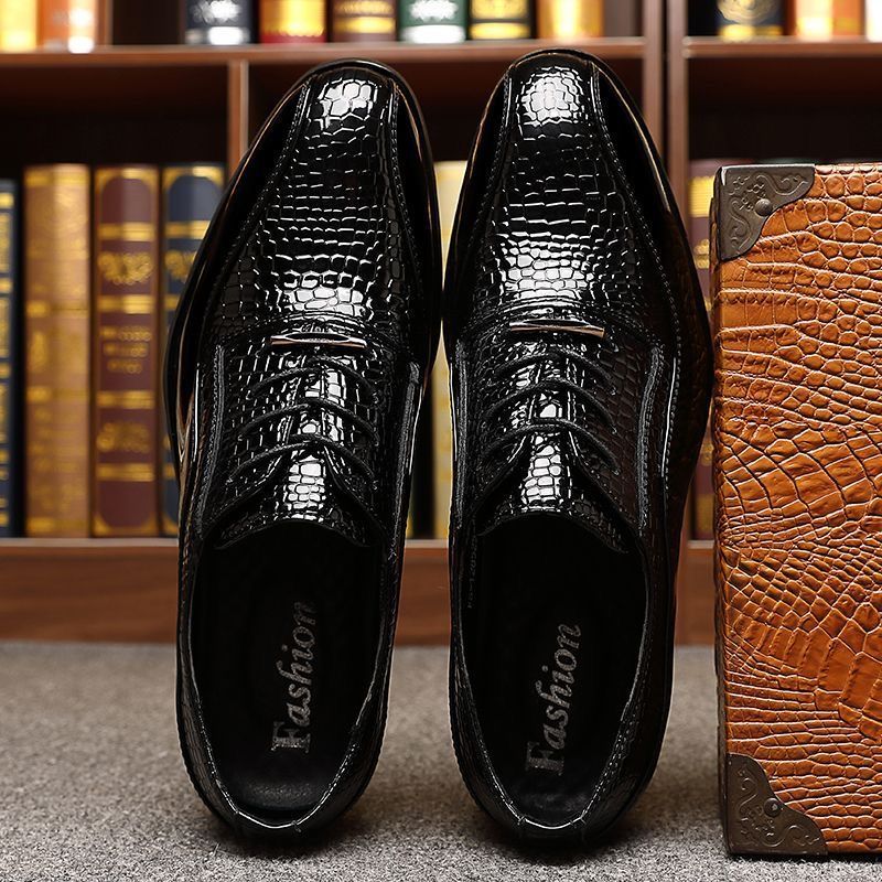 Men's Glossy Patent Leather Br - Men'S Formal Style ulasan dan harga