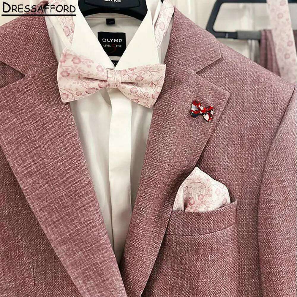 Pink Formal Wedding Suits Men' - Men Formal Wear Pink ulasan dan harga