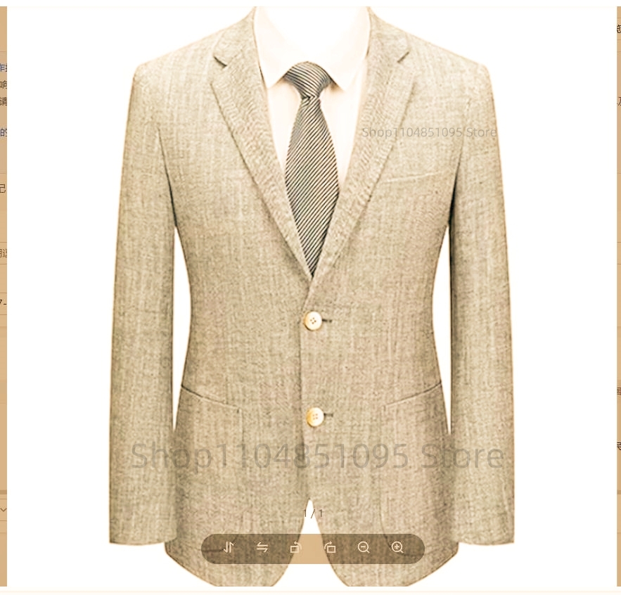Men's Slim Fit Linen Suit Blaz - Men Formal Wear In Summer ulasan dan harga