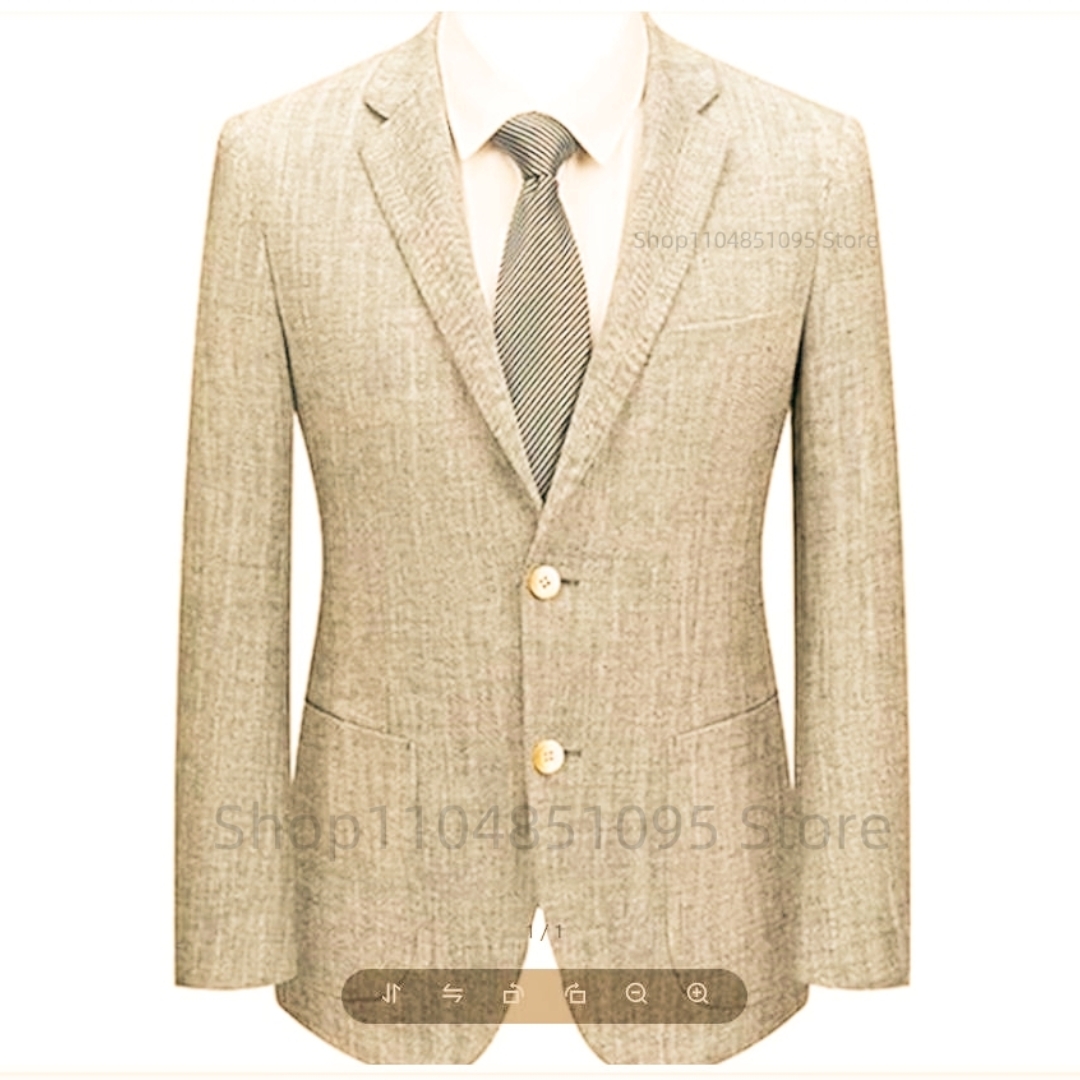 Men's Slim Fit Linen Suit Blaz - Men Formal Wear In Summer ulasan dan harga