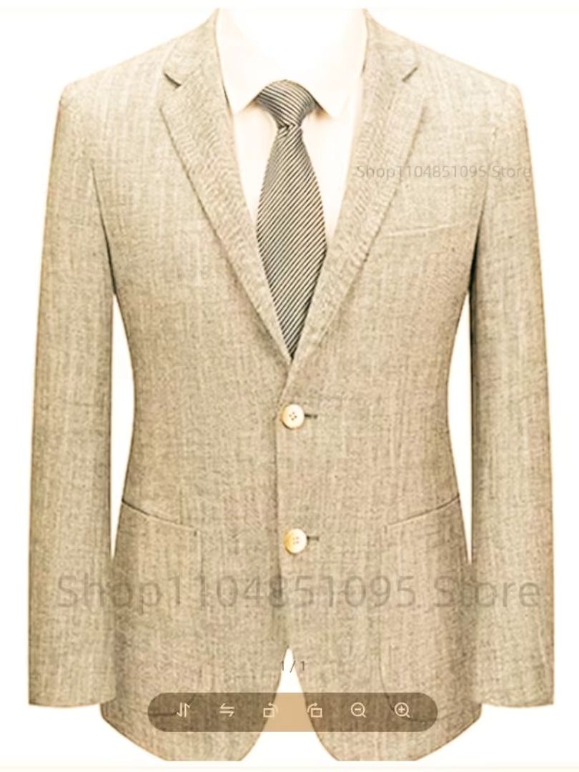 Men's Slim Fit Linen Suit Blaz - Men Formal Wear In Summer ulasan dan harga