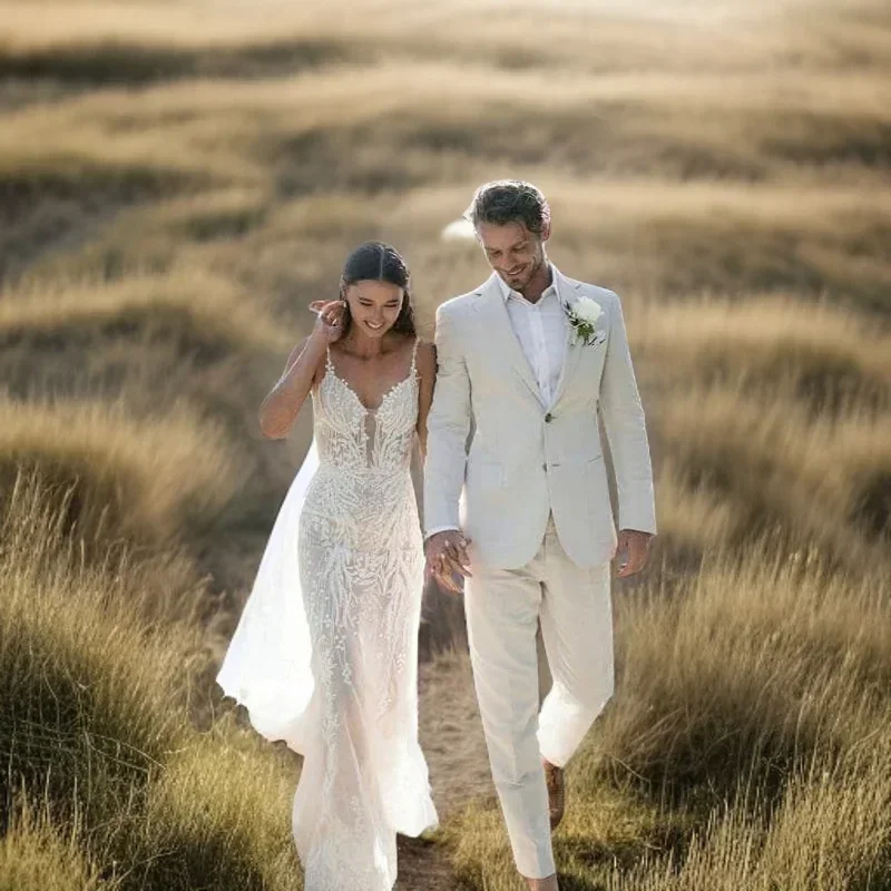 Linen Wedding Tuxedo For Men S - Men Formal Wear In Summer ulasan dan harga