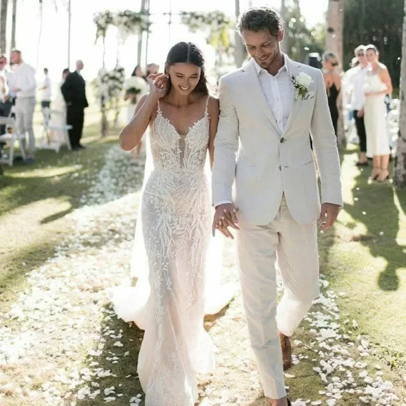 Linen Wedding Tuxedo For Men S - Men Formal Wear In Summer ulasan dan harga