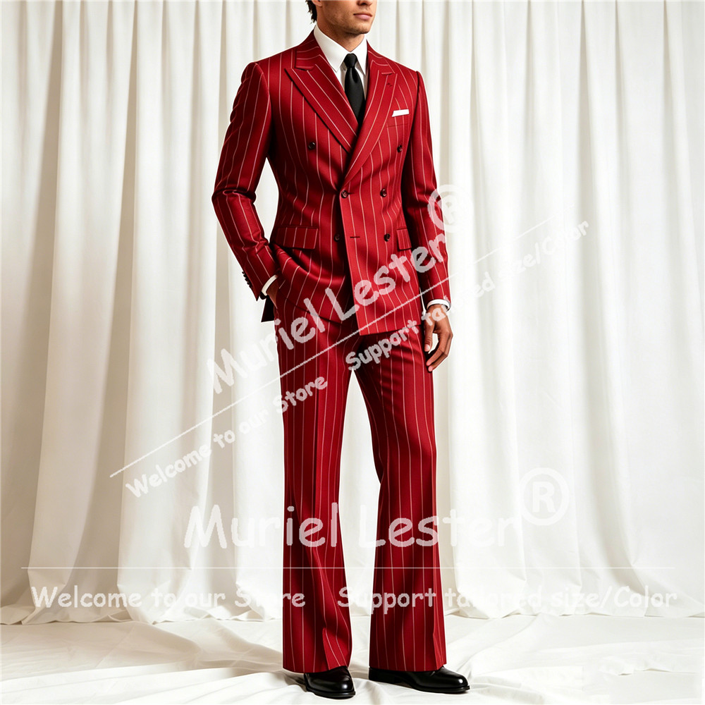 Elegant Stripes Suit Men 2 Pie - Elegant Formal Men'S Wear ulasan dan harga