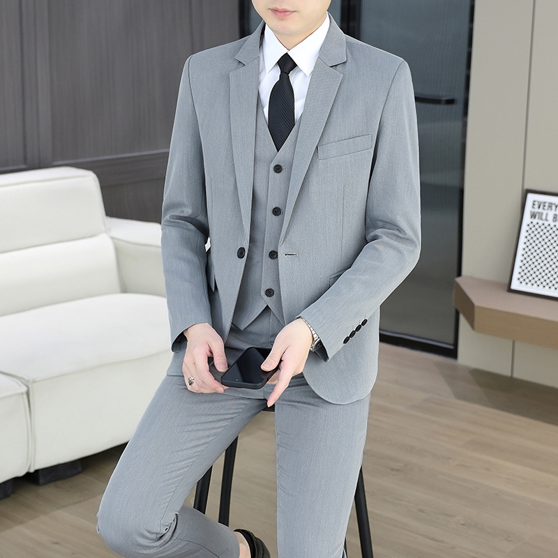 Suit  (Blazer+Vest+Trousers) M - Men Formal Wear Fashion ulasan dan harga
