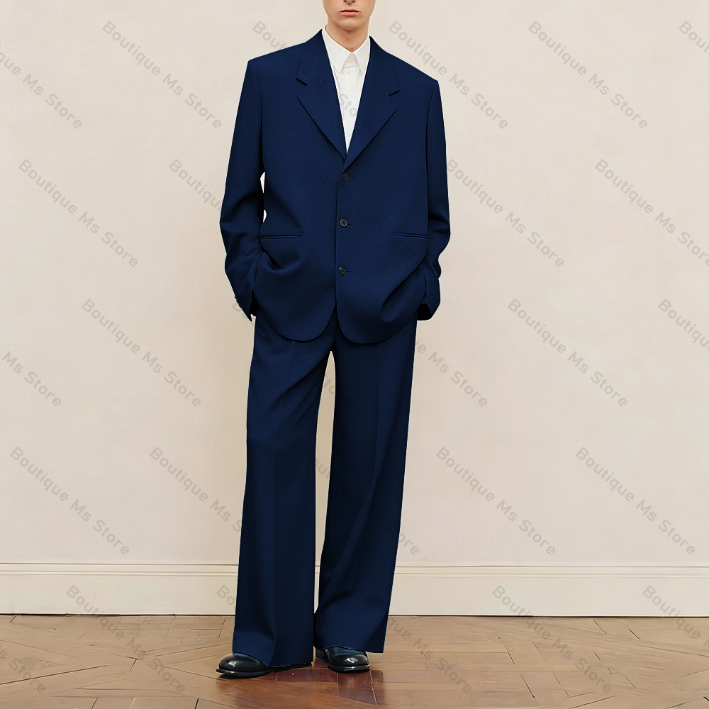 Men's Black Oversized Suit Set - Men Formal Wear Fashion ulasan dan harga