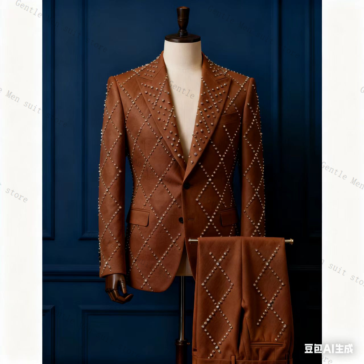 Pink Men Suit Set 2 Piece Ston - Men Formal Wear Pink ulasan dan harga