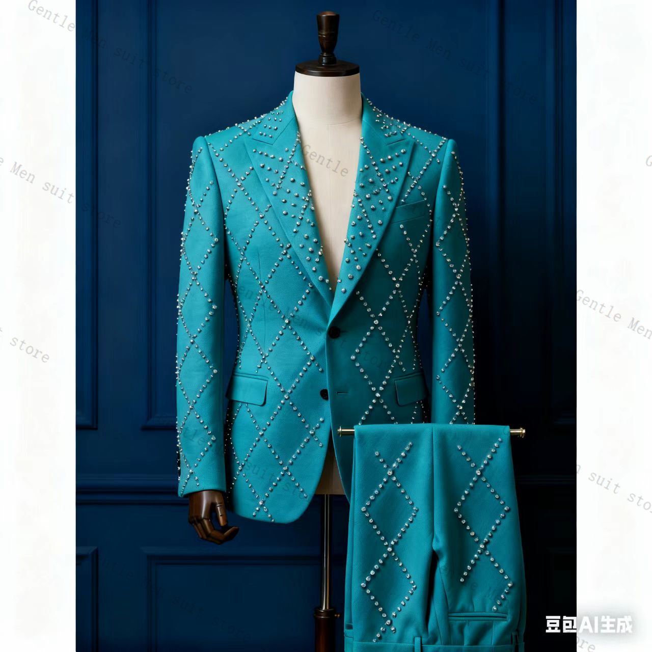 Pink Men Suit Set 2 Piece Ston - Men Formal Wear Pink ulasan dan harga