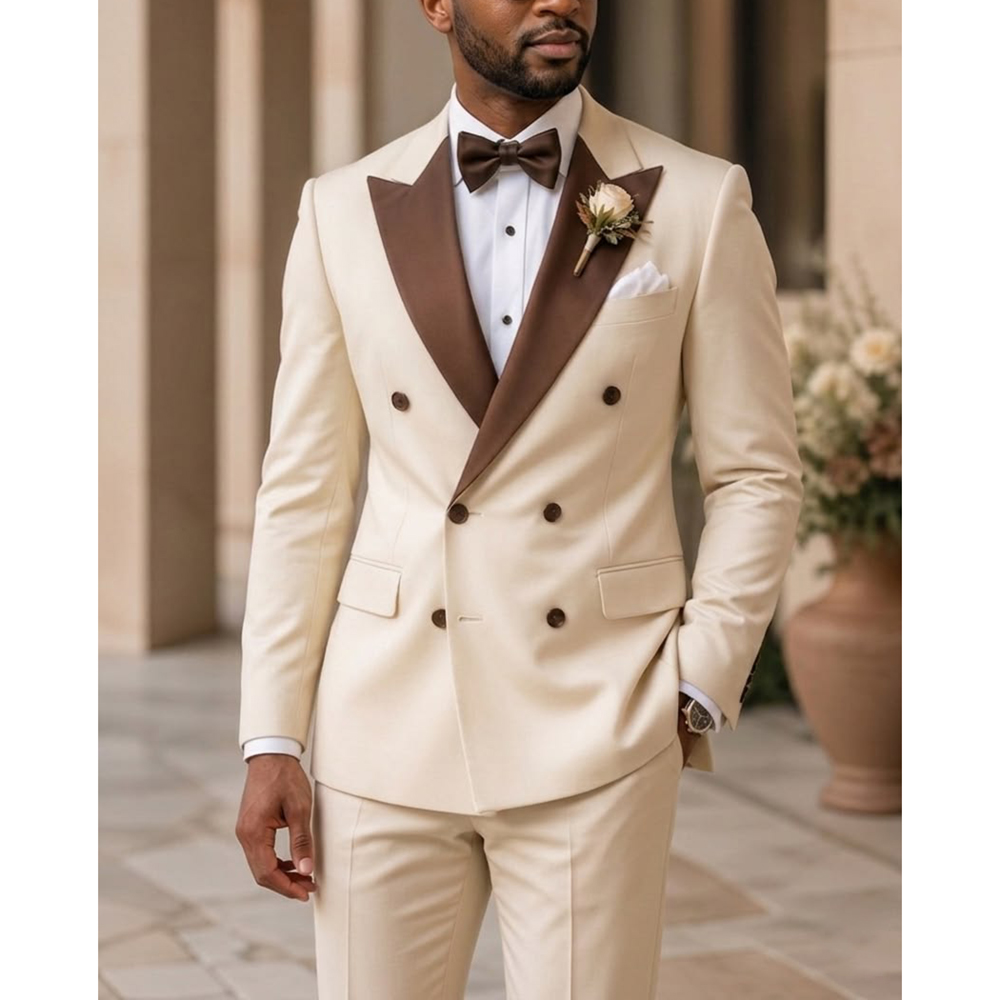 Men Double Breasted Tuxedo Sui - Men Formal Wear Fashion ulasan dan harga
