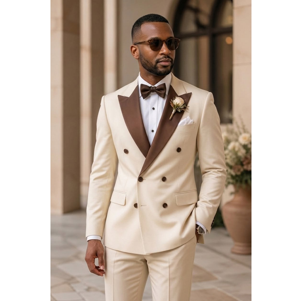 Men Double Breasted Tuxedo Sui - Men Formal Wear Fashion ulasan dan harga