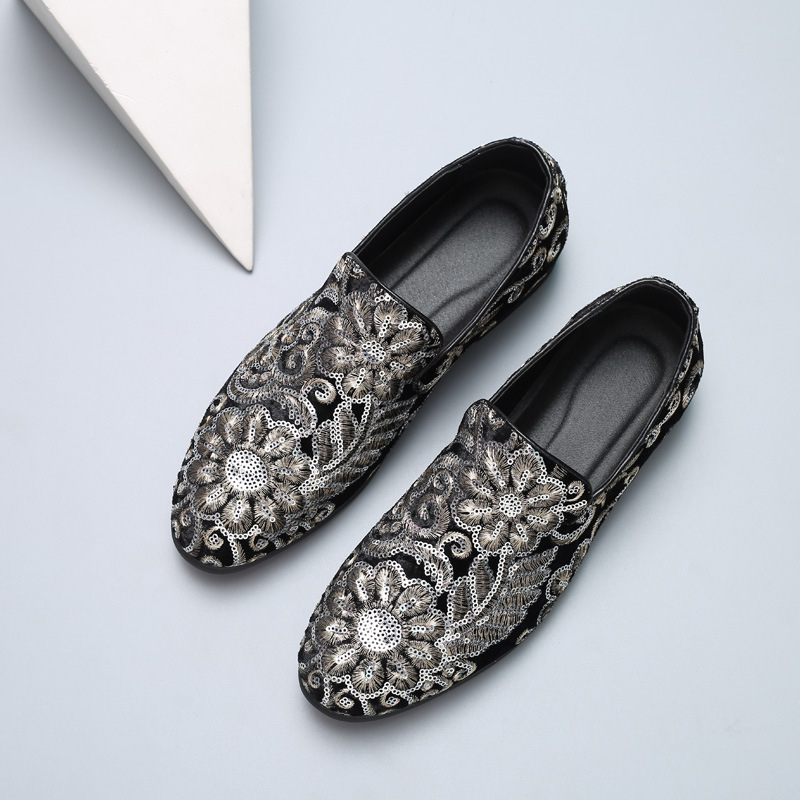Men Velvet Loafers With Gold E - Men'S Formal Wear Slippers ulasan dan harga
